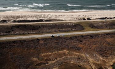 An aerial view of the area near Gilgo Beach and Ocean Parkway on Long Island