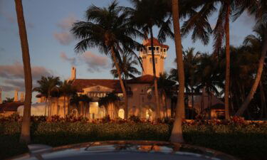 The exterior of former President Donald Trump's Mar-a-Lago home is seen on March 23