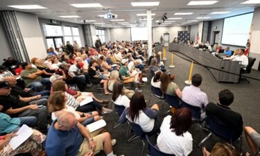An overflow crowd attended a board meeting at the Temecula Valley Unified School District headquarters this week.