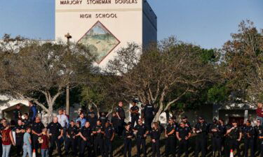 Marjory Stoneman Douglas High School students and staff return to school greeted by police and well wishers February 28