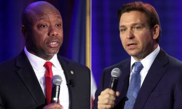 Sen. Tim Scott of South Carolina pushed back Thursday against Republican rival Ron DeSantis over his state’s new Black history curriculum.