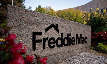 Signage stands outside the Freddie Mac headquarters in McLean
