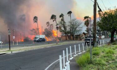 Smoke and flames rise in Lahaina