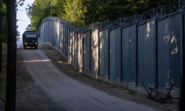 The border wall at the Polish Belarusian border on July 9.