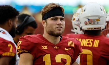 Quarterback Hunter Dekkers started all 12 games for the Iowa State Cyclones during the 2022 season.