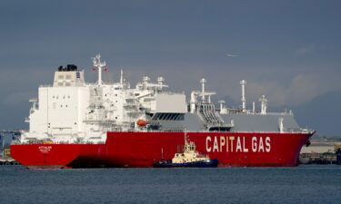 An LNG ship arriving at a UK terminal from Australia in August 2022