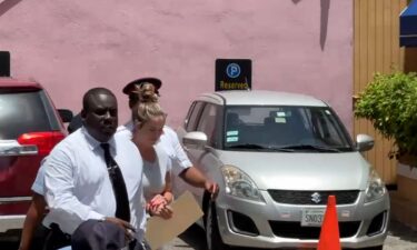 American Lindsay Shiver arrives at a court hearing in the Bahamas on August 9.