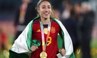 Spain's Olga Carmona celebrates after the FIFA Women's World Cup final match at Stadium Australia