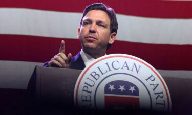 Republican presidential candidate and Florida Gov. Ron DeSantis speaks at the Republican Party of Iowa's Lincoln Day Dinner in Des Moines