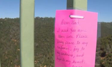 A group posts messages of hope on the Foresthill Bridge aimed at people in crisis.