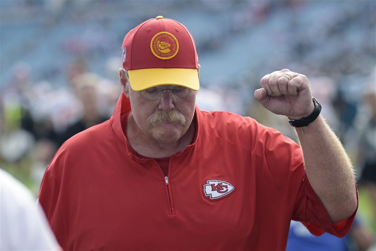 Kansas City Chiefs head coach Andy Reid after an NFL football game against the Jacksonville Jaguars , Sunday, Sept. 17, 2023, in Jacksonville, Fla. 
