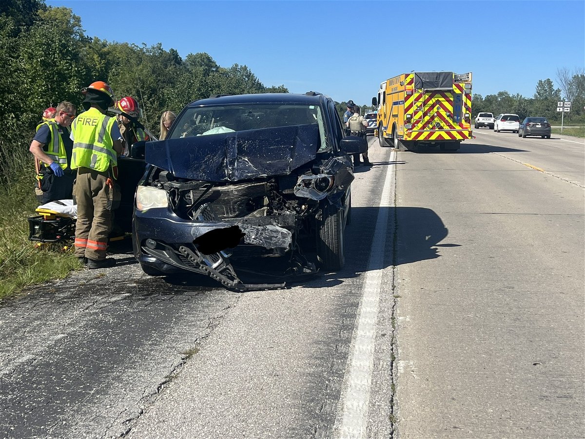 This photo shared by the Boone County Fire Protection District shows the result of a Thursday crash in Boone County. Traffic in the southbound lane of Route B was shut down for about 30 minutes.