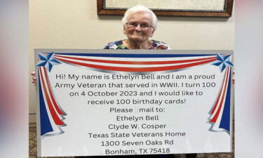 U.S. Army Veteran and Clyde W. Cosper Texas State Veterans Home resident Ethelyn Szad Bell