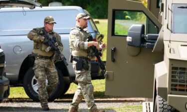 Law enforcement officers search for Danelo Cavalcante in Glenmoore on September 11.