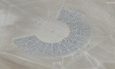 This satellite view shows an overview of the 2023 Burning Man festival