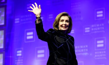 Rep. Nancy Pelosi speaks onstage during the Human Rights Campaign Dinner at JW Marriott Los Angeles L.A. LIVE on March 25. Pelosi