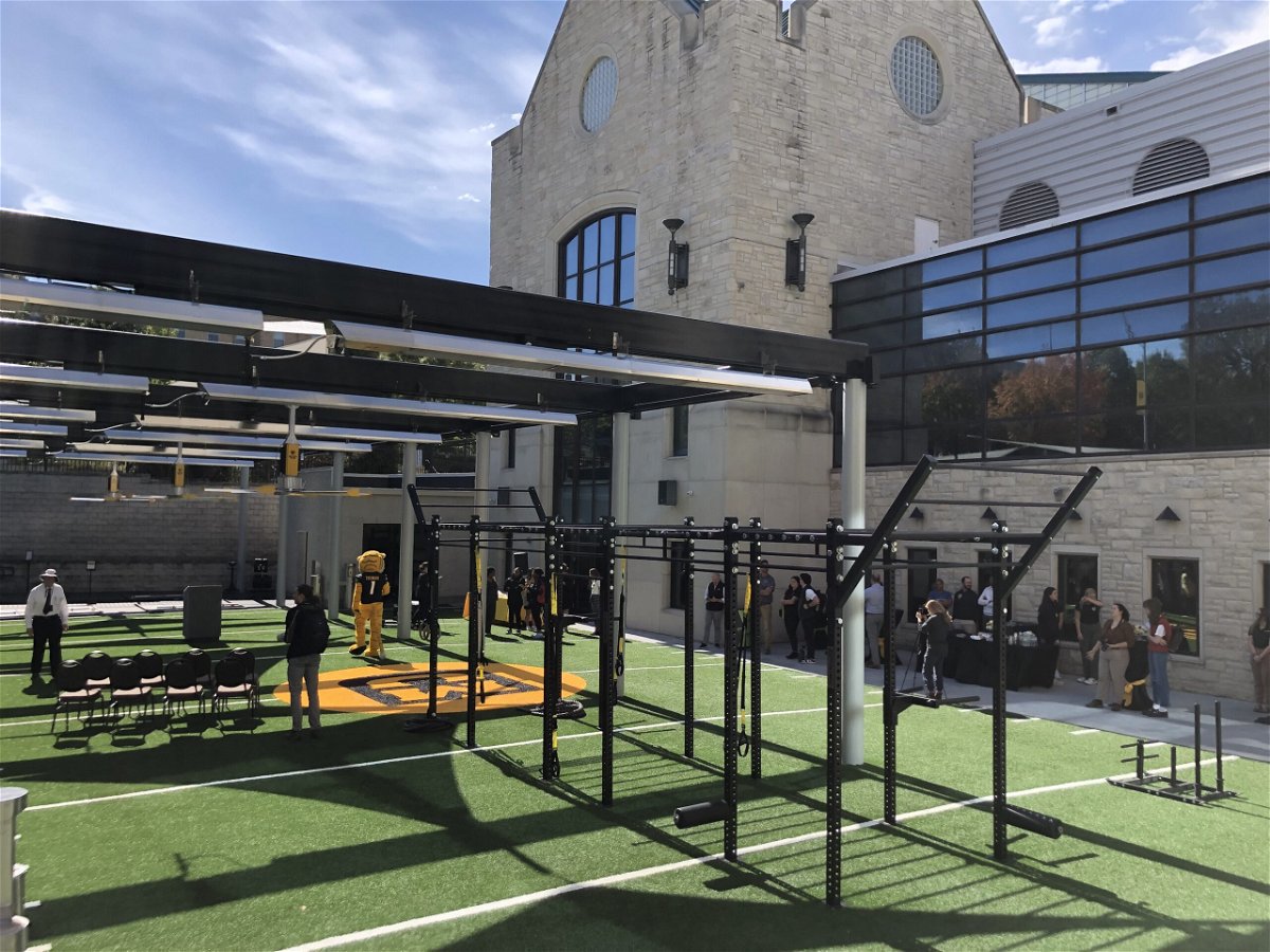A ribbon-cutting ceremony was held Wednesday for the new outdoor fitness space at the MizzouRec.