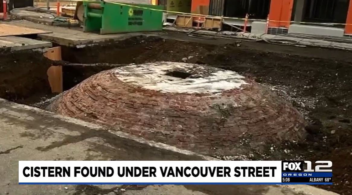 <i>KPTV</i><br/>Construction crews uncovered a piece of history under a downtown Vancouver street on Wednesday