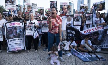 Relatives of hostages held in Gaza demonstrate in Tel Aviv