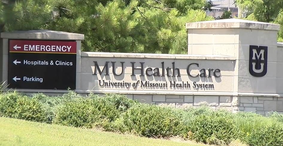 The entrance to the MU Health Care campus in Columbia.