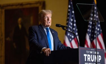 Former President Donald Trump delivers remarks during a campaign event on November 11 in Claremont