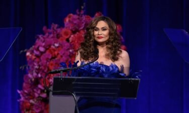 Tina Knowles speaks at Angel Ball 2023 on October 23 in New York City. Tina Knowles