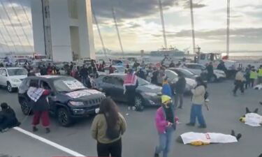 Pro-Palestinian protesters blocked the westbound Bay Bridge for hours and dozens were arrested.