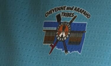 The El Reno High Sch.ool girls basketball team partnered with the Cheyenne and Arapaho leaders to honor Native American heritage on the court with special jerseys