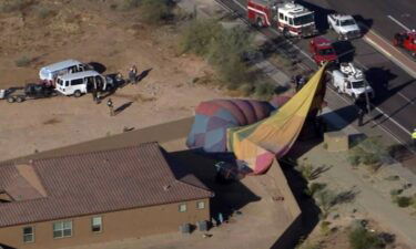 A hot air balloon made a hard landing in a north Phoenix neighborhood on December 7.
