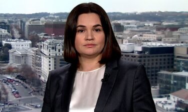 Sviatlana Tsikhanouskaya appears on CNN on December 9 warns the United States that abandoning Ukraine in its fight against Russia and its President Vladimir Putin would threaten the security of all of Eastern Europe.