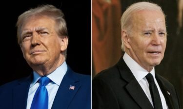 Former President Donald Trump narrowly leads President Joe Biden in a hypothetical 2024 presidential rematch.