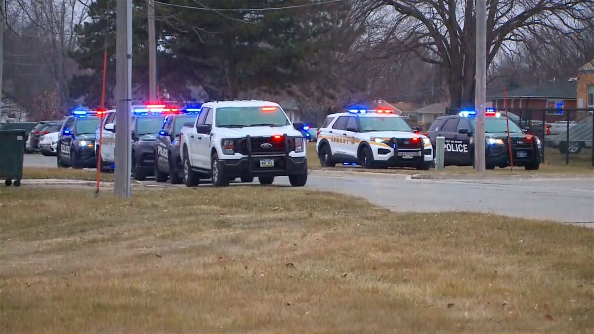 Police responded to Perry High School in Perry, Iowa, Thursday.
