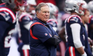 Bill Belichick looks on during the New England Patriots' match against the Indianapolis Colts at Deutsche Bank Park on November 12 in Frankfurt