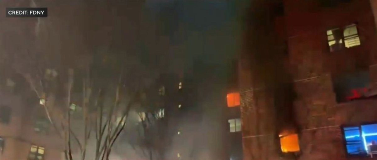<i>FDNY/WCBS/WLNY</i><br/>Firefighters battled a large fire at a Brooklyn apartment building Sunday night.