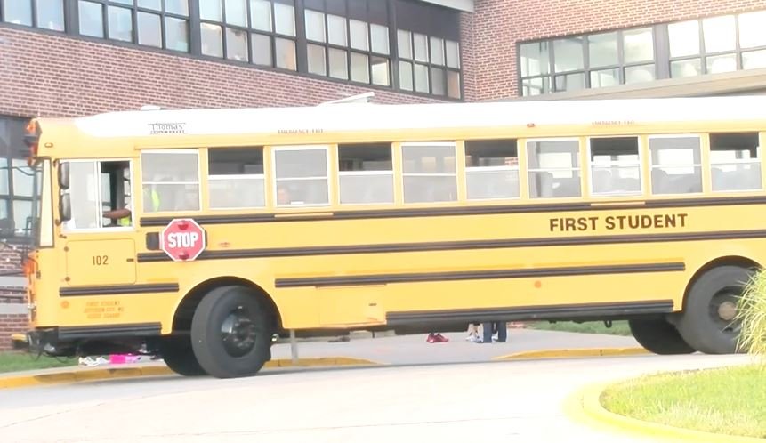 FILE - A Jefferson City school bus begins its route.