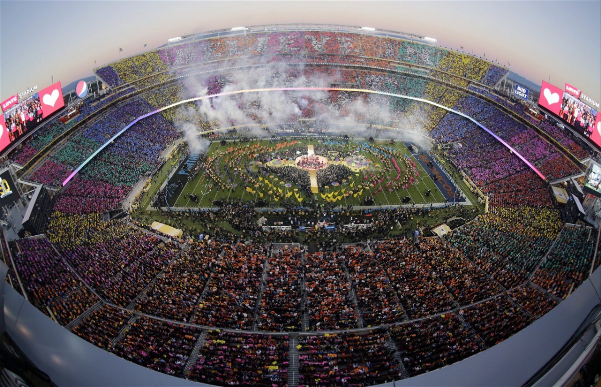 FILE - Beyoncé, Coldplay singer Chris Martin and Bruno Mars perform during halftime of the NFL Super Bowl 50 football game Sunday, Feb. 7, 2016, in Santa Clara, Calif. 