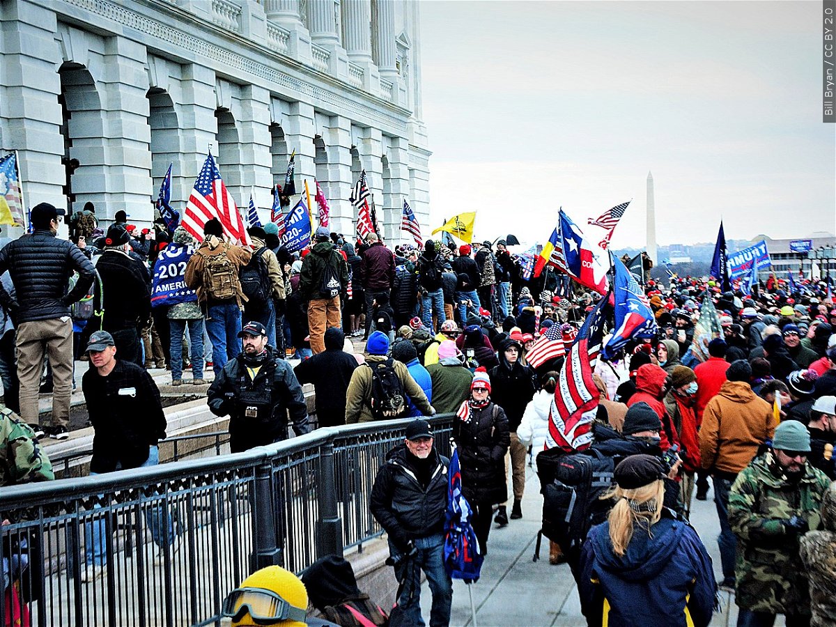 Pro-Trump rioters outside the U.S. Capital on Jan. 6, 2021.
