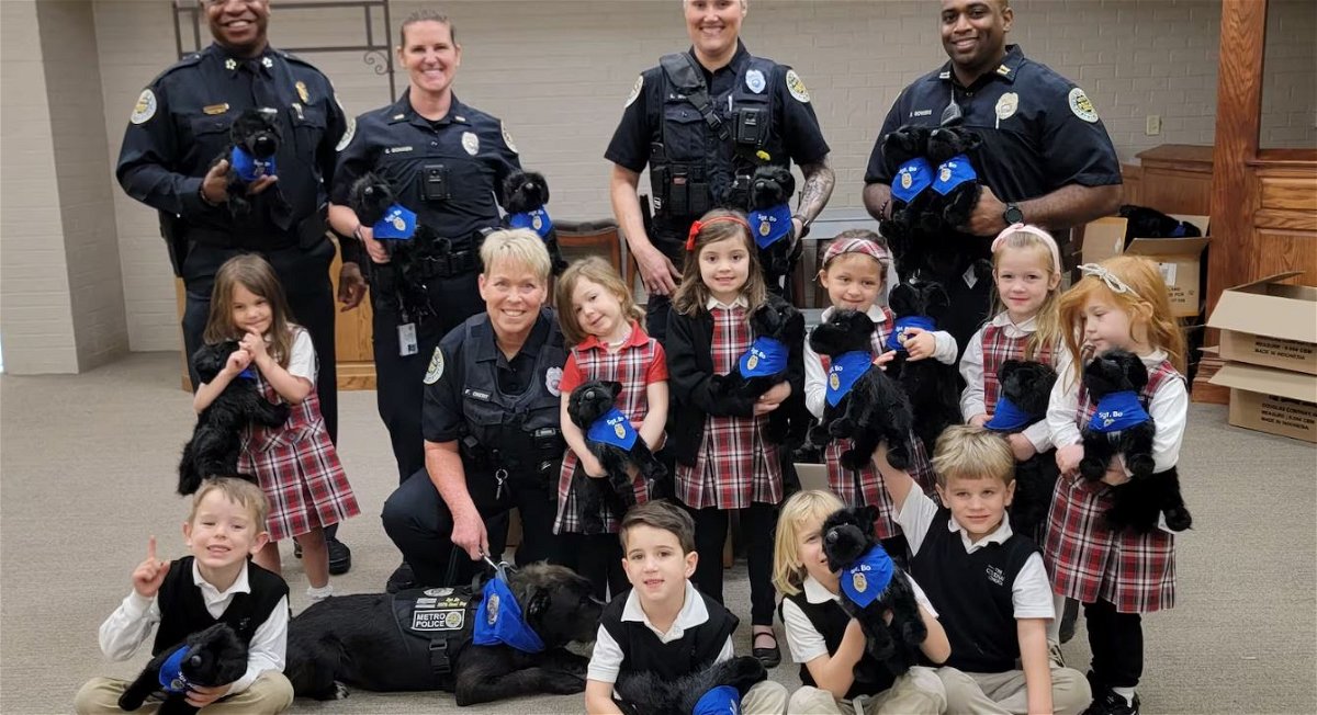 <i>WSMV via CNN Newsource</i><br/>Covenant School students and Nashville police celebrated the school's police therapy dog’s birthday.