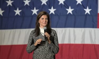 Republican presidential candidate former UN Ambassador Nikki Haley speaks at a campaign event in Conway
