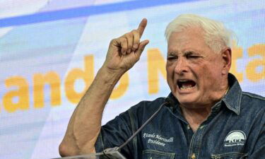 Former Panamanian President Ricardo Martinelli is pictured at a political rally in Panama City on February 3.
