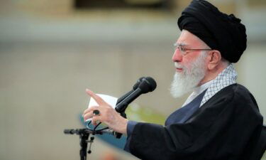 Iran's Supreme Leader Ayatollah Ali Khamenei speaks during a meeting with members of the Air Force in Tehran