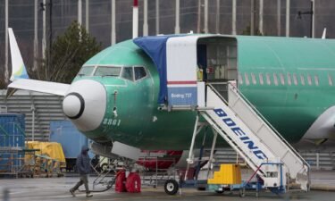 An unpainted Boeing 737-8 MAX parked at Renton Municipal Airport adjacent to Boeing's factory. The company had its worst month for orders in January since the height of the pandemic.