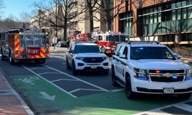 US Secret Service vehicles block access to a street leading to the Israeli Embassy in Washington