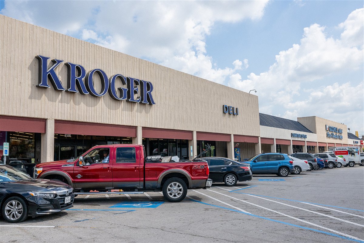 HOUSTON, TEXAS - SEPTEMBER 09: A Kroger grocery store is seen on September 09, 2022 in Houston, Texas. Kroger stock increased six percent as the company surpassed profit and sales expectations.  