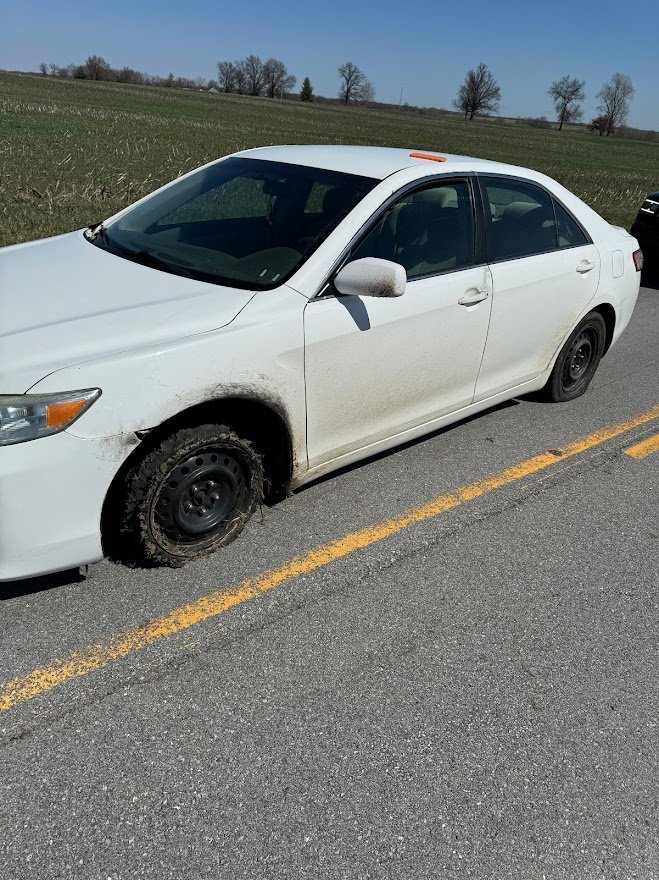 A white Toyota had its tires spiked on Wednesday after the driver was in a chase with Montgomery County and Callaway County deputies.