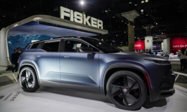 A Fisker Ocean electric SUV ahead of the Los Angeles Auto Show in 2021.