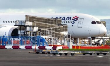 The LATAM Airlines Boeing 787 Dreamliner plane that suddenly lost altitude mid-flight on the tarmac of the Auckland International Airport on March 12.