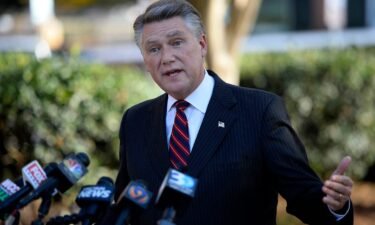 Mark Harris answers questions at a news conference at the Matthews Town Hall in North Carolina.