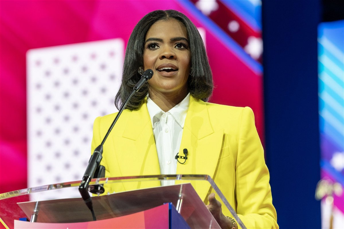 Candace Owens speaks on the 1st day of CPAC on March 2, 2023. Owens and the conservative media outlet The Daily Wire have split.
