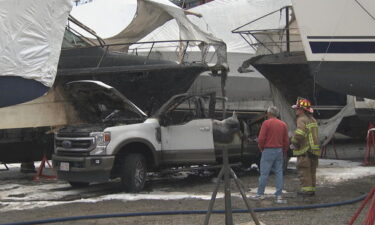 The truck damaged a sport fishing boat